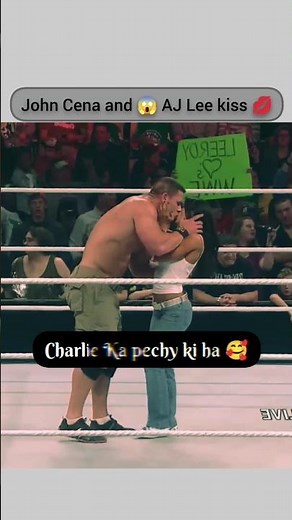 John Cena and AJ Lee kiss || WWE short video _ #johncena #ajlee #wwe #viral