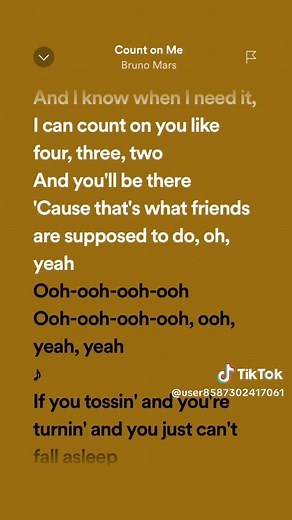 Count On Me - Bruno Mars Lyrics