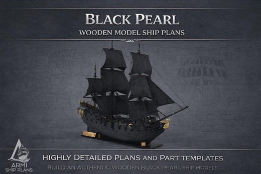 Black Pearl Wooden Ship Model Assembly Plans (digital Download) - Etsy