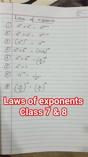 Laws of exponents | class 8 | class 7 | exponents and powers | cbse maths ncert | exponents formula