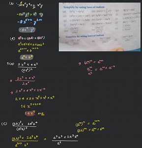 Simplify: Using the laws of indices... | Filo