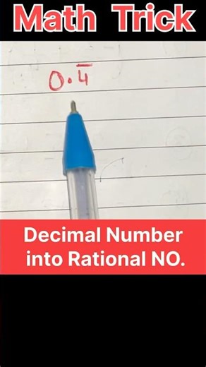 Math trick | decimal number into rational number #maths