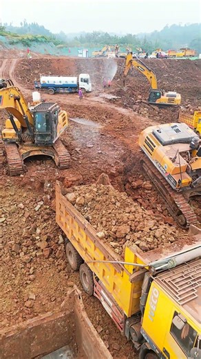 The huge excavators are at work 039