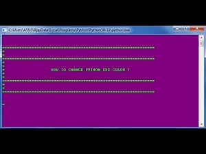Python Basics- How to Change Python.exe Background Color ?