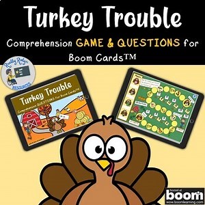 “Turkey Trouble” Comprehension Game and Questions for Boom Cards ™ BUNDLE