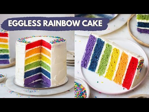 Eggless Rainbow Cake from scratch | Epic 6- Layer Rainbow Cake at Home | Bake With Shivesh