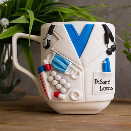 Personalized Doctor Mug: Medical Symbols Pediatrician Gift - Etsy