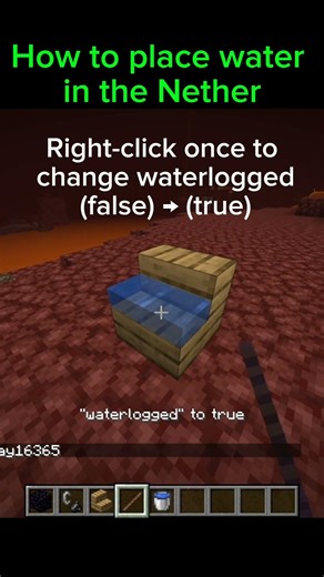 How to place water in the Nether. #minecraft