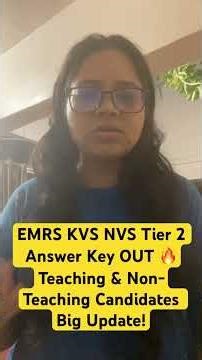 EMRS KVS NVS Tier 2 Answer Key OUT Teaching & Non-Teaching Candidates Big Update