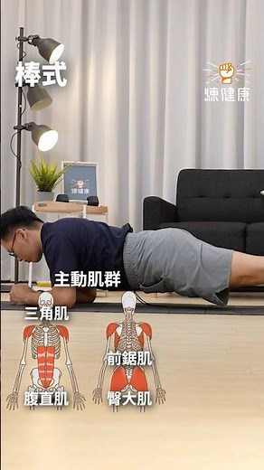 【練健康動作資料庫EP12】棒式｜基礎訓練動作｜動作教學｜肌動學｜關節運動