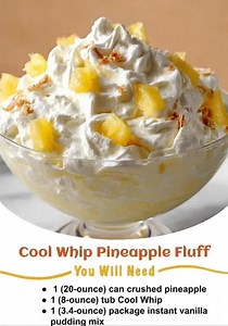 COOL WHIP PINEAPPLE FLUFF 🍍✨🥥 Full Recipe in Coʍmеոτ 💬 👇 | Love Yourself