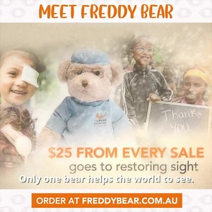 126 reactions · 8 comments | Introducing a beary special friend! Freddy Bear isn’t your typical cuddly bear: like his namesake, Fred Hollows, he’s making sure people around the world have access to eye care. All profits from the sale of every bear go towards restoring sight so get YOUR limited-edition Freddy Bear today by clicking below... | The Fred Hollows Foundation | Facebook