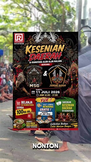 KESENIAN DAERAH & LOMBA MEWARNAI ANAK Hanya di Ramayana 📅 11 Juli 2026 📍 Ramayana 🎟️ Gratis untuk umum Ajak keluarga, ajak buah hati Karena budaya tetap hidup saat kita merayakannya bersama Daftarkan si kecil di Customer Service Ramayana Kuota lomba mewarnai terbatas yaa 🖍️ #Ramayana #LestariBudaya #KesenianDaerah #LombaMewarnai #EventAnakSurabaya