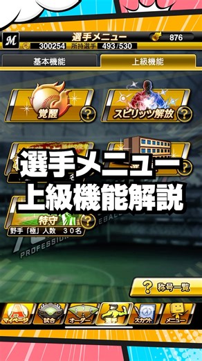 A thorough explanation of the advanced features of the player menu [Pro Baseball Spirits A]