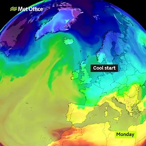 14K views · 92 reactions | We will see warmer air heading our way from midweek with temperatures reaching the high teens in a few spots. Turning cooler again from the north towards the Weekend. Where's the air coming from? | Met Office | Facebook
