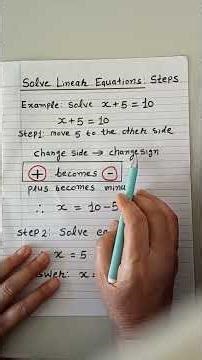 Easy Linear Equations #algebra #math #solve #transport #sign #plus #minus #variable #value #steps