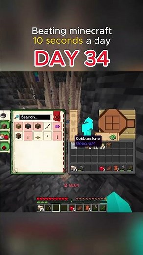 Beating Minecraft 10 Seconds a Day (Day 34) ⏱️ #minecraft