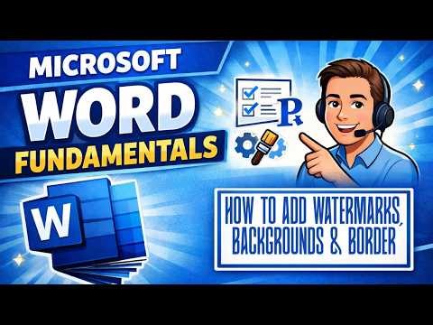 How to Add Watermarks, Page Colors, and Borders in Microsoft Word | Microsoft Word Fundamentals