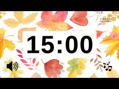 15 Minute Timer with Music for Classroom & Study | Fall Leaves Classroom Timer