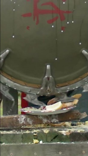 It’s British. It’s battered. It never stood a chance. The DOOM Shield Saw meets fish & chips 🐟🍟