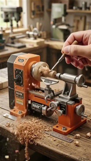 NHK Mini Lathe Turning Wood Like a Pro! ⚡ #tools #youtubeshorts #trending #gadgets #minitools #viral