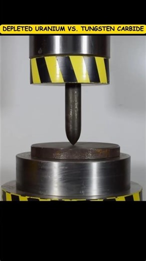 Depleted Uranium vs. Tungsten Carbide #hydraulicpress #uranium #tungsten