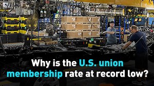The union membership rate in the U.S reached an all-time low in 2022. According to the Bureau of Labor Statistics, union members fell to 10.1% from a high of 20.1% in 1983. Economist Anthony Chan explains why. #heat | CGTN America