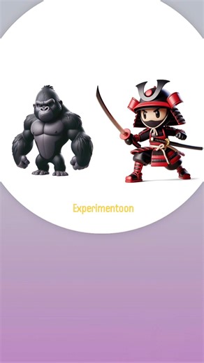Gorilla + Samurai Warrior | Experimentoon #animash #shorts