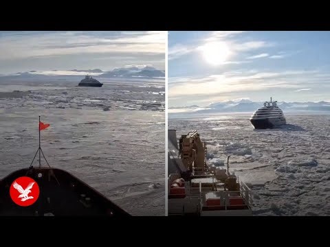 Cruise ship rescued after getting trapped in Antarctic ice