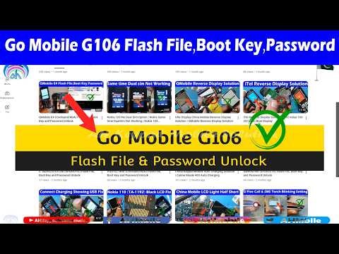 Go Mobile G106 (SPD6531A) Flash File Boot Key and Password Unlock
