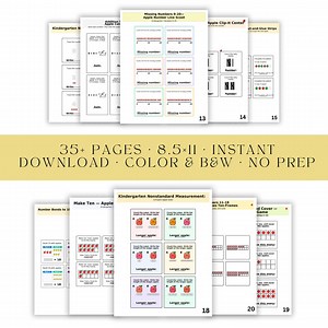 Apple Math Kindergarten Worksheets: Counting, Addition, Ten Frames (PDF) - Etsy Canada