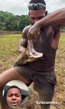 Man and python fighting #explore #trending #viralshort }