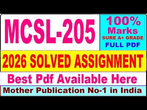 MCSL 205 solved assignment 2026 || mcsl 205 solved assignment 2026 in English || ignou mcsl205