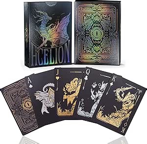 WJPC Easy Shuffling Plastic Waterproof Playing Cards,Cool Black Dragon Poker Cards for Game and Party, Deck of Cards（Dragon
