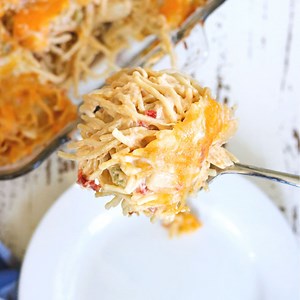 Easy Southern Chicken Spaghetti Recipe with RoTel - Restless Chipotle