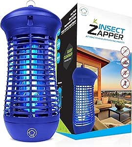 Livin’ Well Blue Bug Zapper Indoor Outdoor - 4000V High Powered Electric Mosquito Zapper Home Patio, 1,500 Sq Ft Range Fly Trap,18W UVA Bulb Mosquito Killer Lamp Insect Bug Light