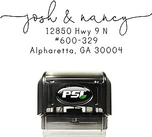Address Stamp, Custom Self Inking Pre-Inked Personalized Return Address Stamper with Your Name and Address for Wedding Envelopes, PSI by PrettySweetParty
