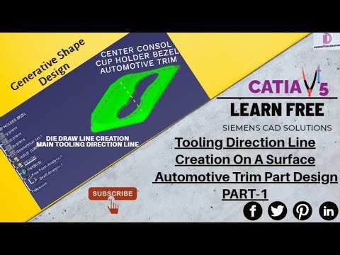 CATIA|HOW TO FIND DIE DRAW DIRECTION |TOOLING DIRECTION|CUP HOLDER BEZEL CENTER CONSOLE