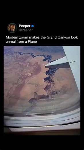 PEEPER | This view of the Grand Canyon from a plane looks almost unreal — but it’s real geology amplified by modern smartphone zoom. From cruising... | Instagram