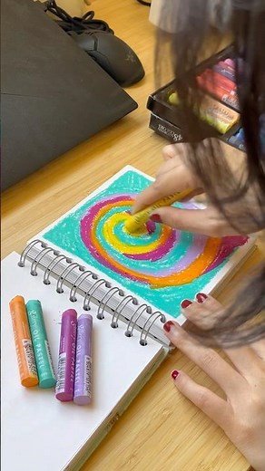 diy scratch paper with my trusty dusty oil pastels 😌✌️