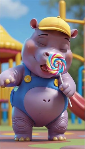 This Purple Hippo REALLY Loves Lollipops! 🍭💜🦛