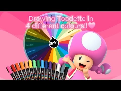 🩷🍄DRAWING TOADETTE IN 4 DIFFERENT COLOURS!!!🍄🩷 COMPILATION