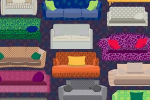 There’s a TV remote hiding among the sofas, so how quickly can YOU spot it?