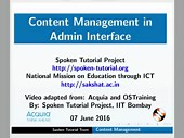 Content Management in Admin Interface in English