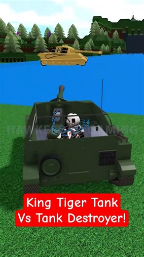 Roblox Build a Boat for Treasure Tank destroyer kills King Tiger Tank #roblox #babft