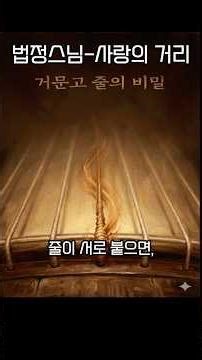 거문고 줄이 알려주는 사랑의 거리 #법정스님 #거문고 #부모자녀