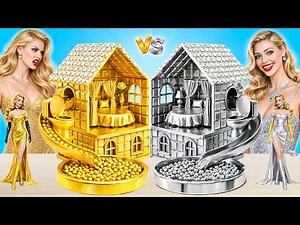 We're Building an Amazing Dollhouse | Gold vs. Silver Challenge by PiPi Pop FR