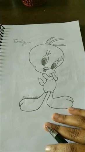 simple and easy sketch of tweety #art#viral #artist #lifeisbutadream