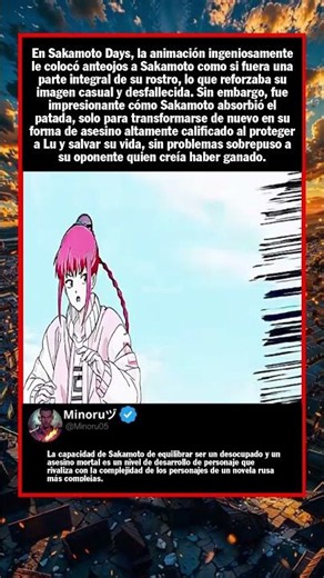 En Sakamoto Days, la animación ingeniosamente le colocó anteojos a Sakamoto como...