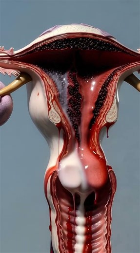 ⚠️ How Period Blood Flows Out of the Body | Menstruation Explained in 3D #medicalanimation #facts